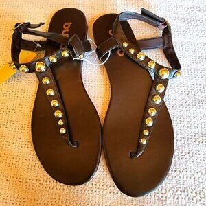 Byyb Wenny Brown Sz. 8‎ Embellished Thong Buckled Sandals